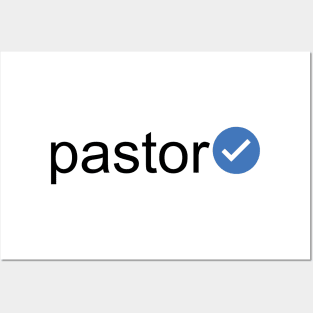 Verified Pastor (Black Text) Posters and Art